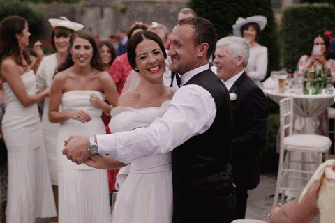 Bride and groom dancing at Ballymascanlon Hotel