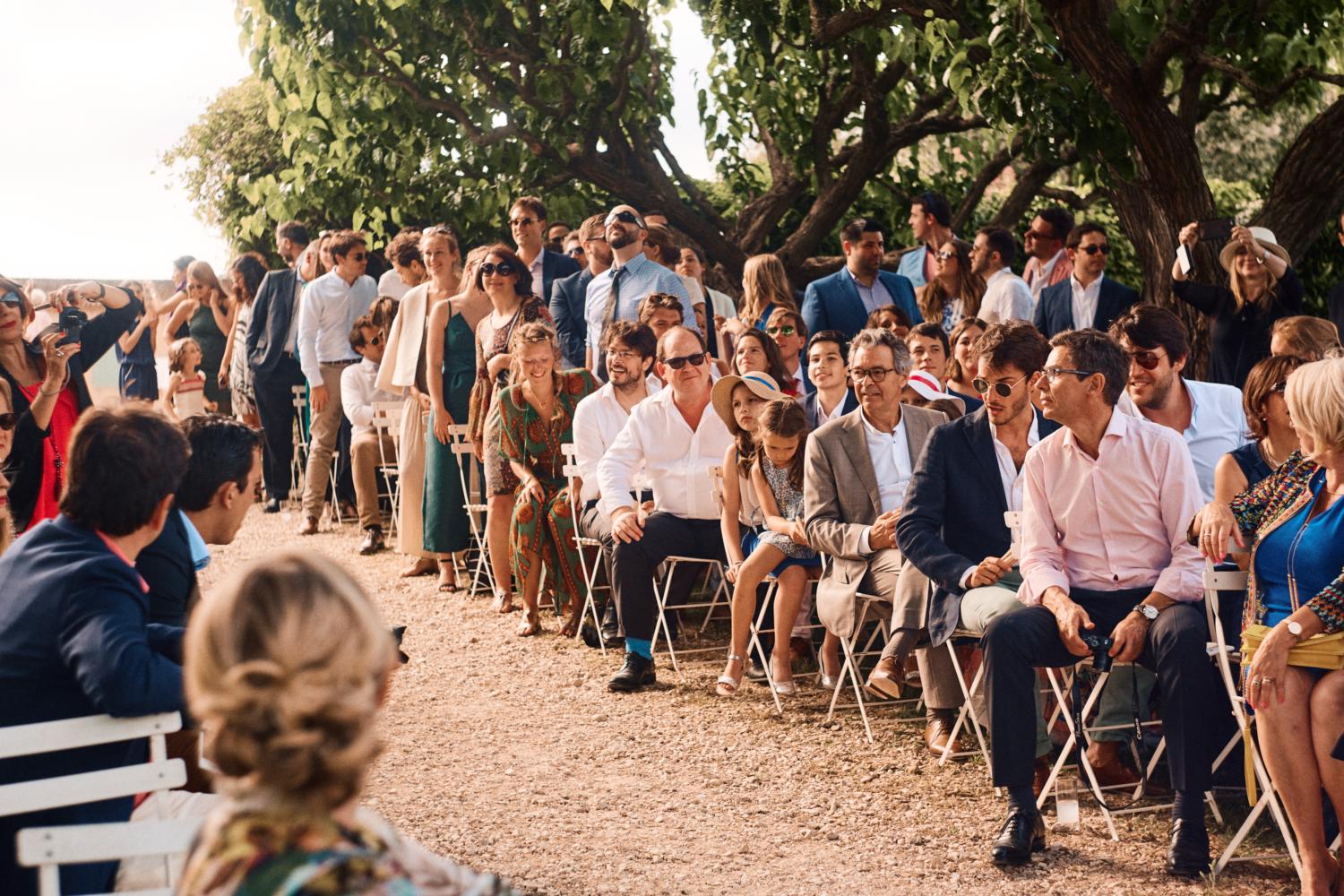 Wedding guests await couple at Chateau Val Joanis